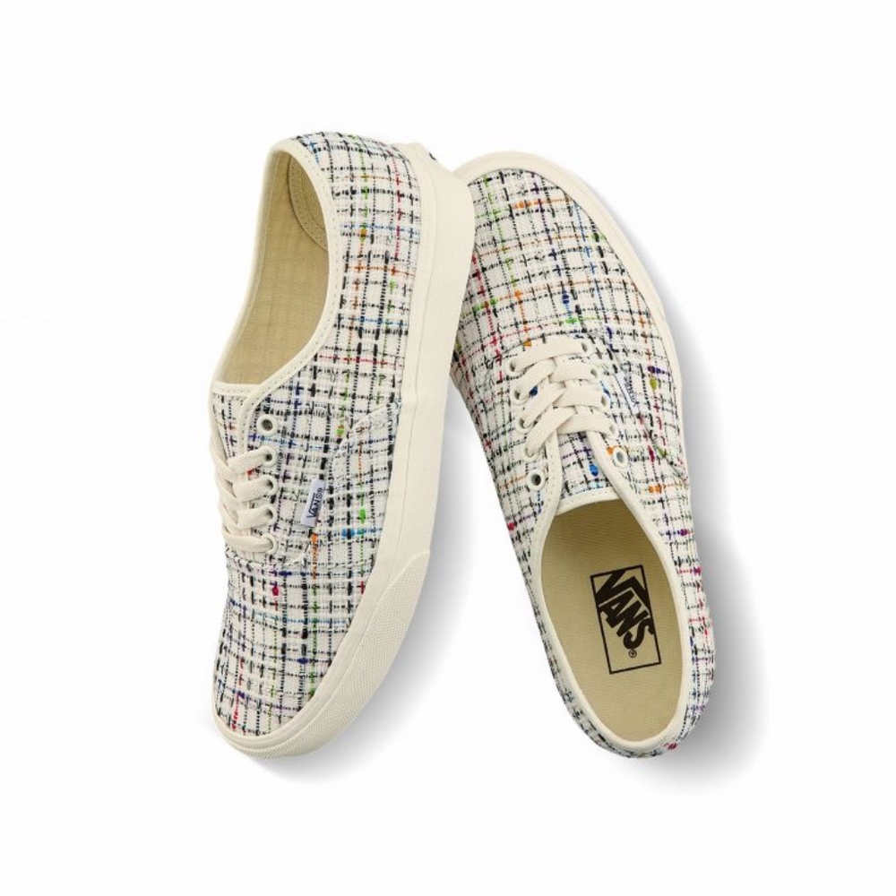 new women's size 8.5 vans authentic woven white vn0a5ks96sv